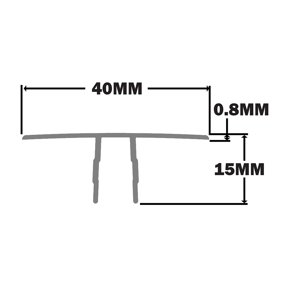 61-090-2 MODULAR SOLUTIONS PVC COVER PROFILE YELLOW 40MM, 8 FOOT LENGTH